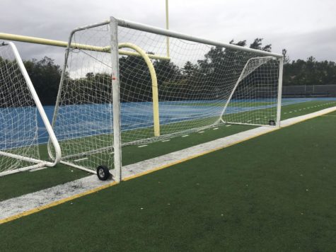 A goal sits untouched due to the lack of use over the break.