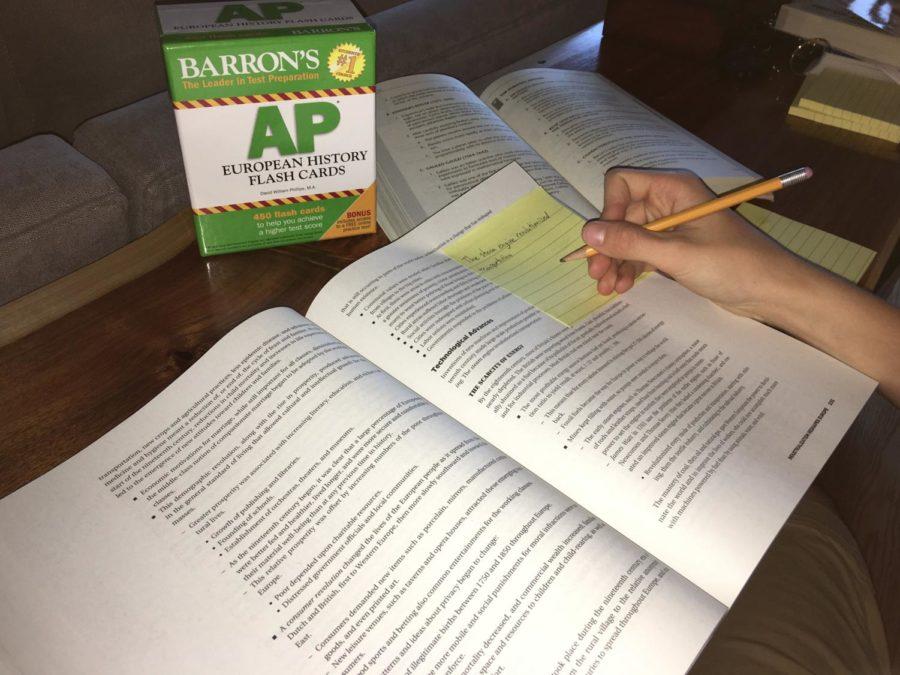 A high school students prepares for their AP European exam.