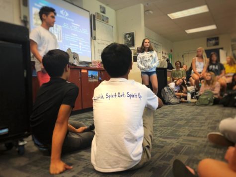 Carlmont’s freshman class gathers in the ASB room during lunch to discuss upcoming spirit events and new opportunities for student involvement.