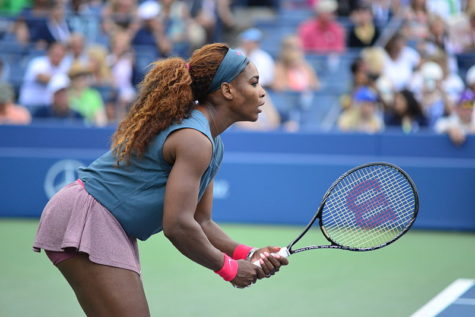 Serena Williams gets into position at the 2013 U.S. Open. Williams was recently in the news for getting into a verbal argument with the umpire, Carlos Ramos, at the 2018 U.S. Open.