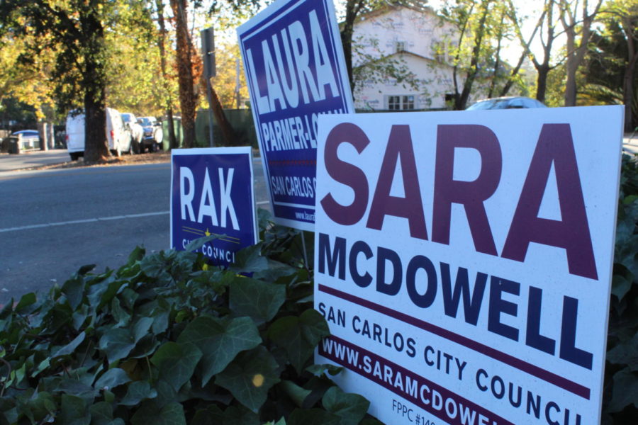 Election signs pop up across San Carlos as race heats up.