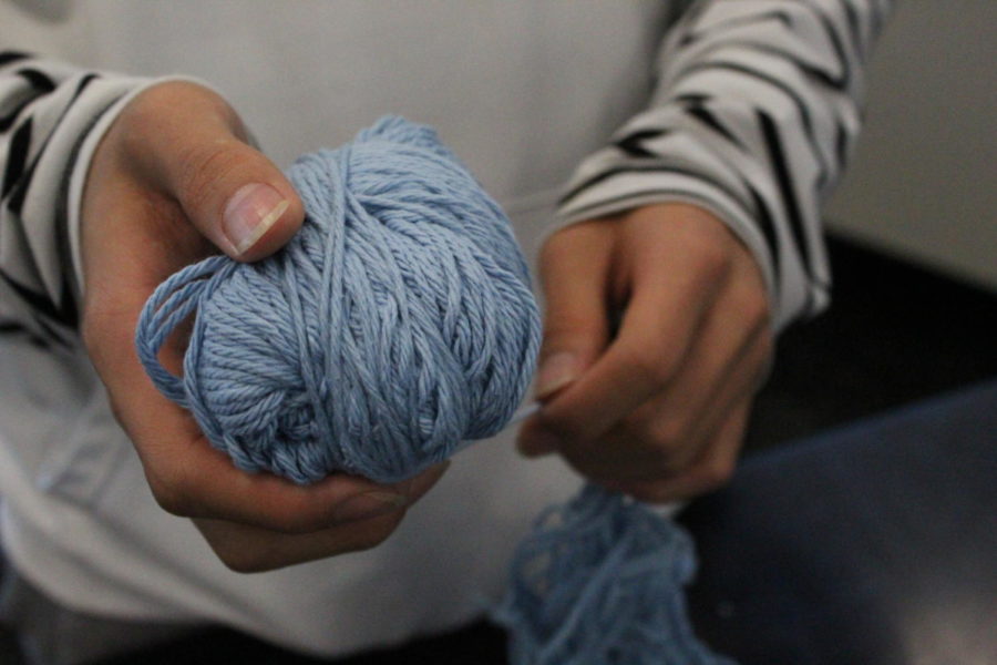 Sock Club meets weekly on Friday in room A11 to improve their knitting skills.