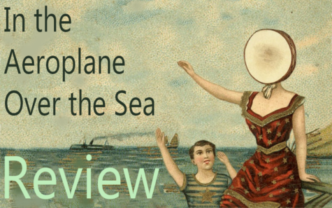 The cover of In the Aeroplane Over the Sea depicts a surrealistic image of what appears to be a be a woman with a tambourine head and a boy. Much like the lyrics of this album, the style is traditional, yet the content is largely interpretive.