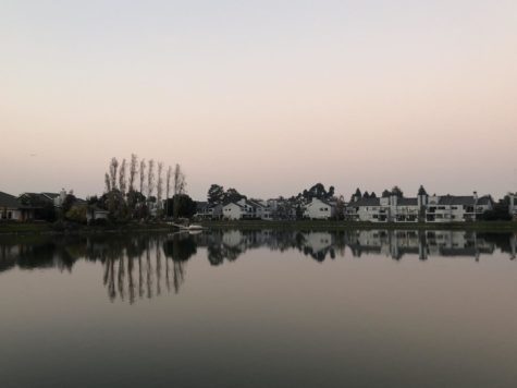 Smoke hovers over a Redwood Shores Lagoon. Because of the smoke, Carlmont High School was canceled for Friday, Nov. 16 and students, many of whom reside in Redwood Shores, were advised to stay home.