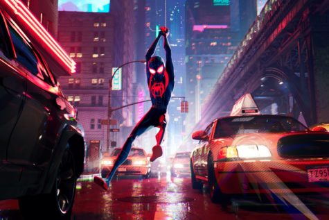 Miles Morales swings into Brooklyn as one of six spider-people in “Spider-Man: Into the Spiderverse.”