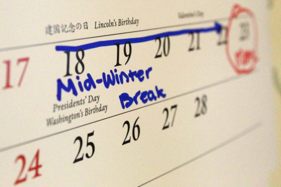 Mid-winter break gives students time to rest without the stress of school.