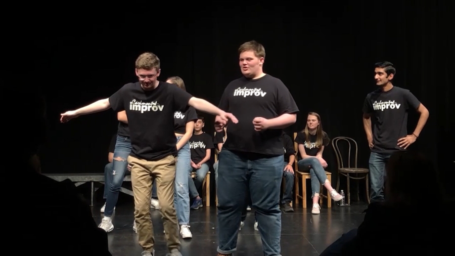 Carlmonts improv team performs in the blackbox theater.