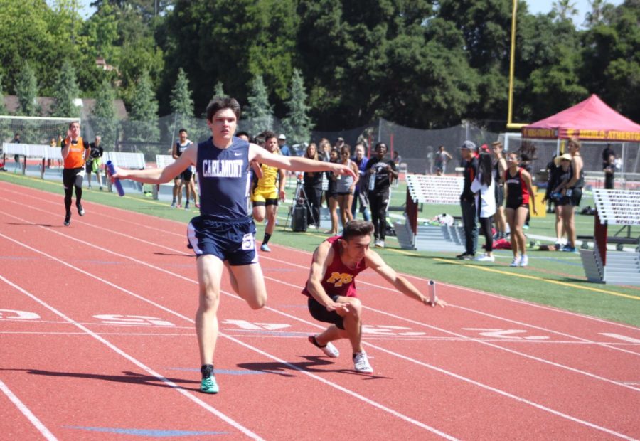 Carlmonts Jack Norton, a junior, finished second in the 100-meter sprint, only 0.6 seconds behind Francisco Sanchez from Menlo-Atherton High School. 