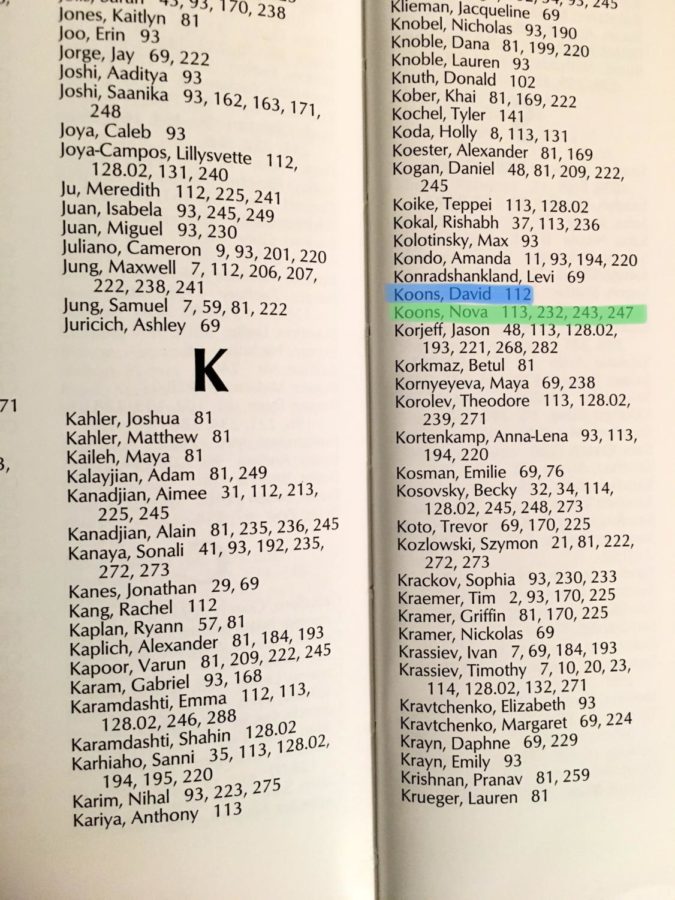 Nova Koons found both her dead and affirmed name listed in the yearbook, the latter being under her senior portrait.