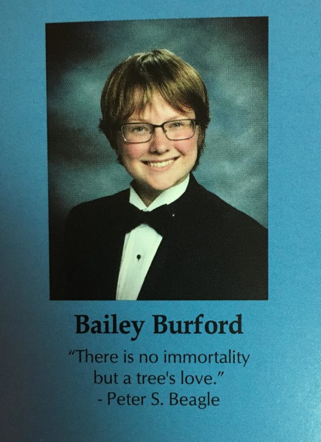 Burford was also deadnamed in the yearbook.
