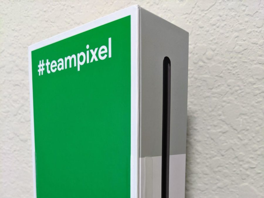 A box of the Pixel 3 smartphone Google released in October 2018. This predecessor to the upcoming Pixel 4 also faced similar information leak issues. 