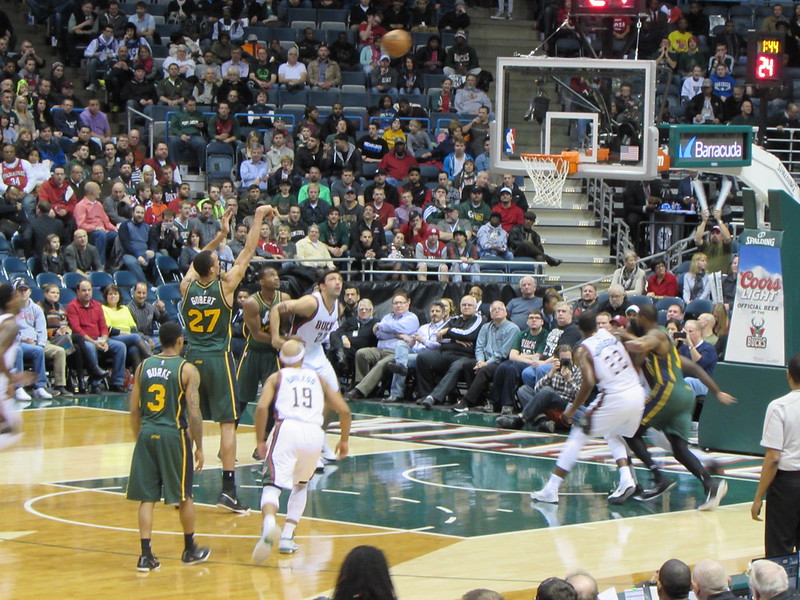 Rudy Gobert (27) shoots a free throw; Gobert was diagnosed with COVID-19 on March 11, resulting in a suspension of the NBA season.