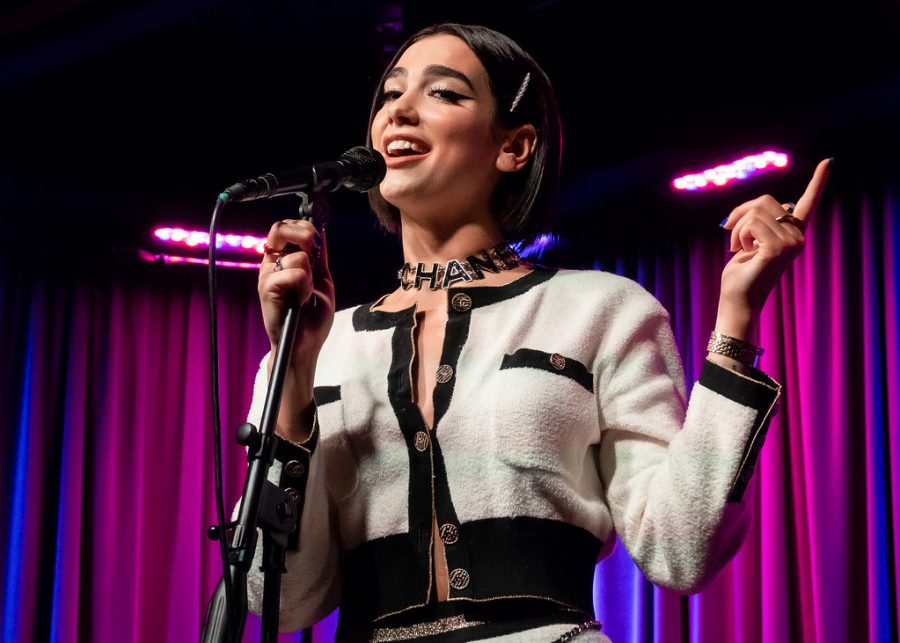 Dua Lipa performs at a concert in Los Angeles in 2018. 