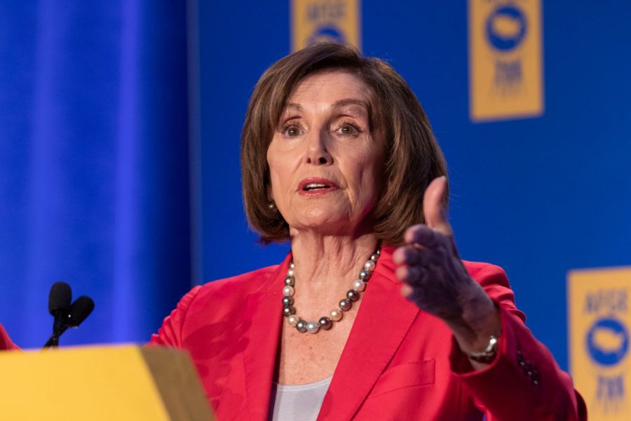 Nancy Pelosi speaking in Washington, D.C. at the annual Legislative Conference.