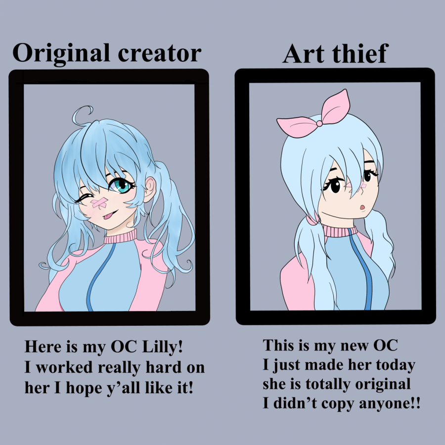 Art theft is a growing problem in the art community. Character thieves make subtle changes to a character to make it seem like the character is theirs. 