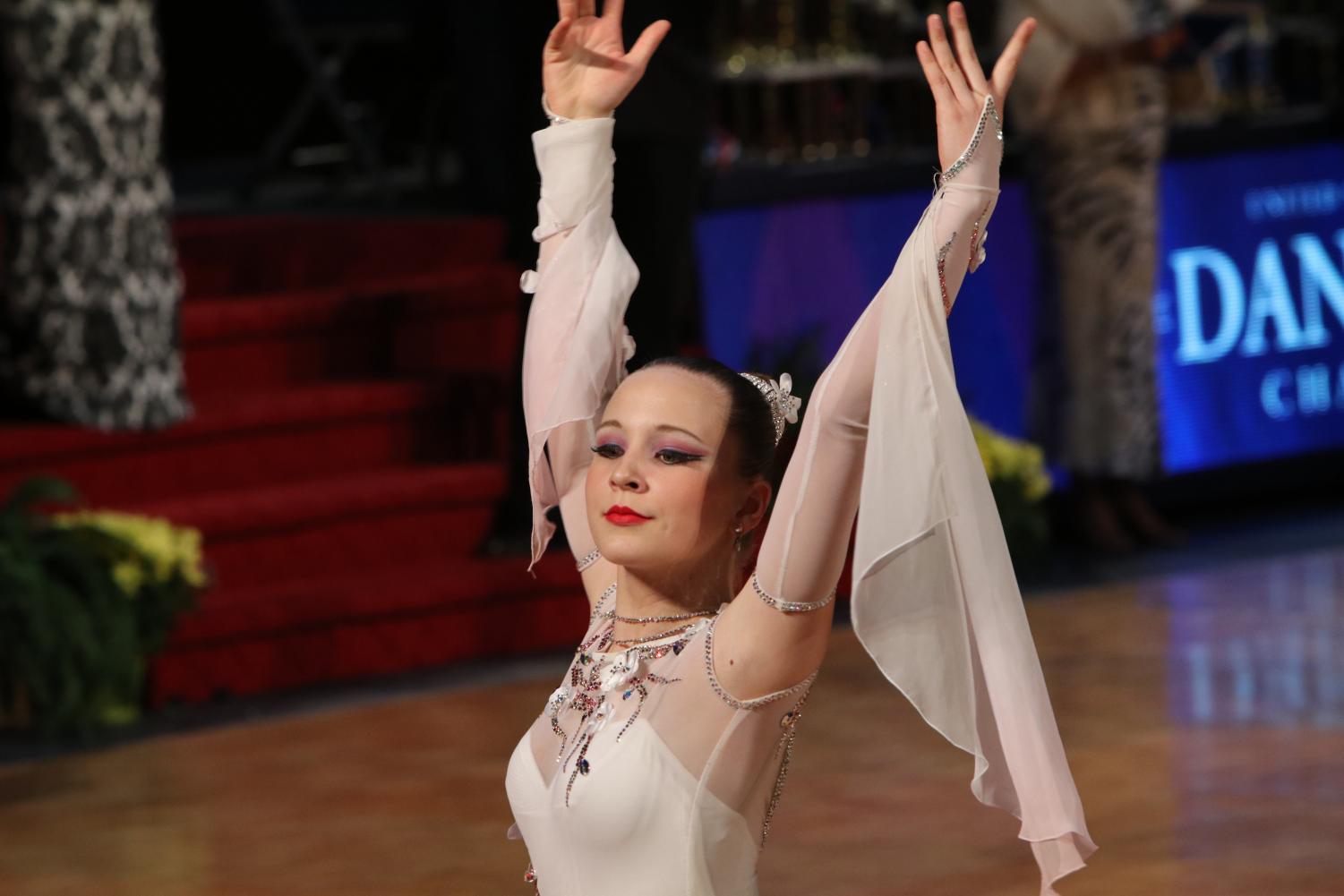 Dancer Lora Simakova performs at the United States National Amateur Dancesport Championships.