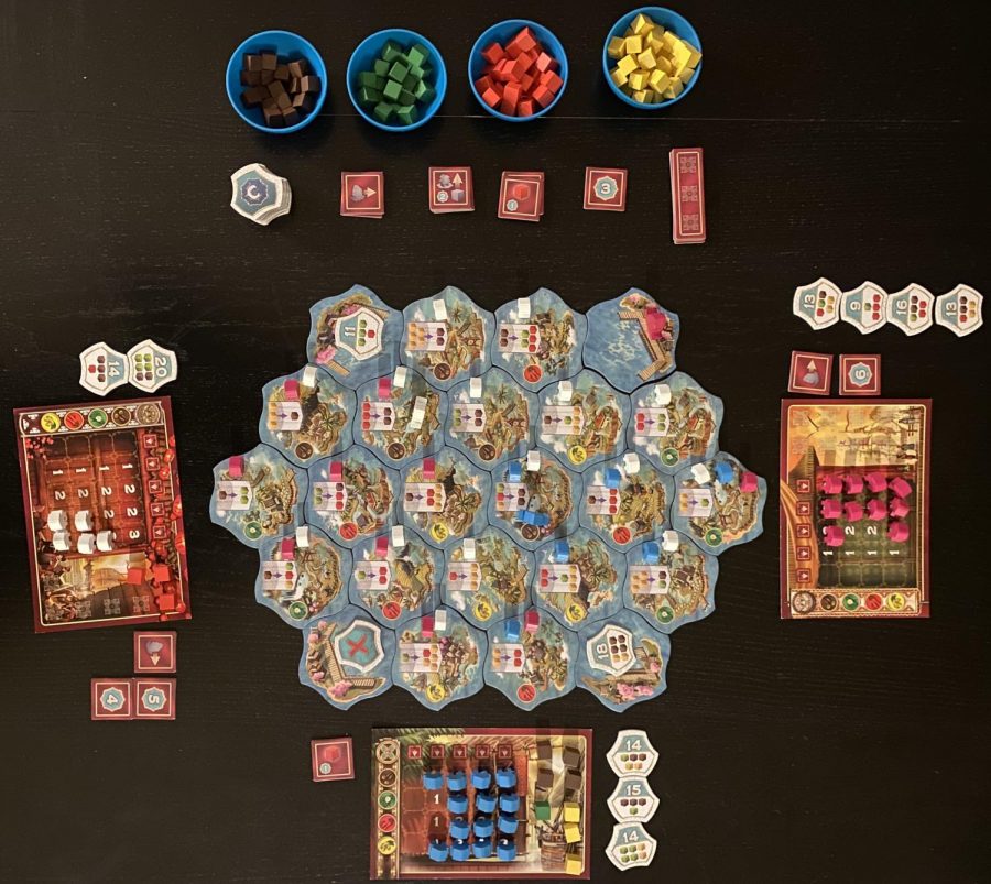 A+finished+game+of+Century+Eastern+Wonders.+This+games+target+audience+consists+of+people+who+enjoy+engine+building%2C+set+collection%2C+resource+management%2C+or+modular+boards.+The+game+board+is+comprised+of+many+tiles+that+can+be+placed+in+any+shape.