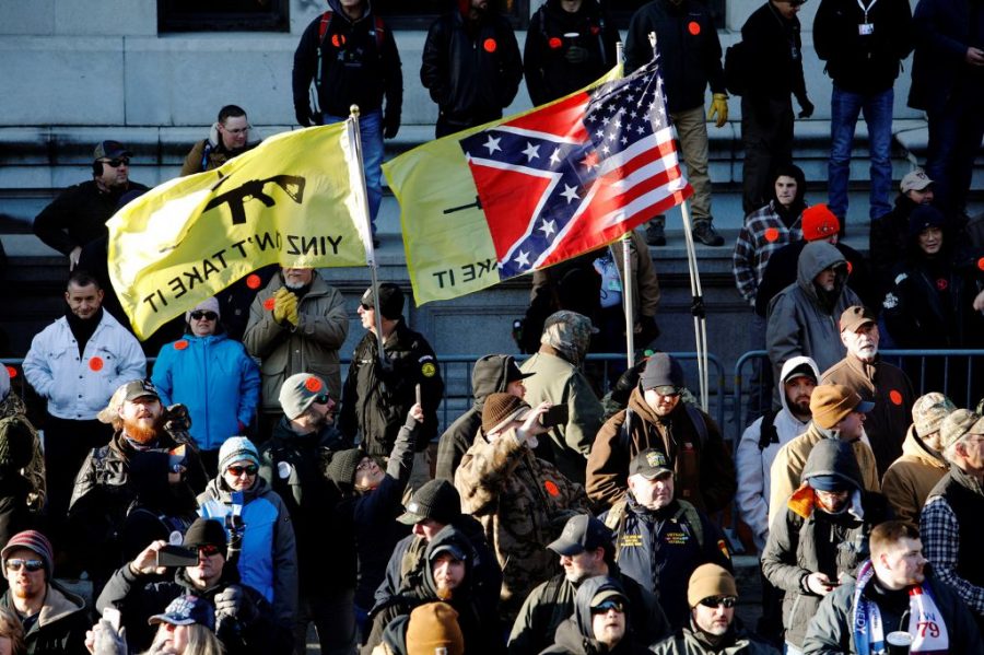 In January 2020, at a gun-rights rally in Richmond, Virginia, protesters flew the Confederate flag alongside American flags. The event even featured a flag, combining the American and Confederate flags.