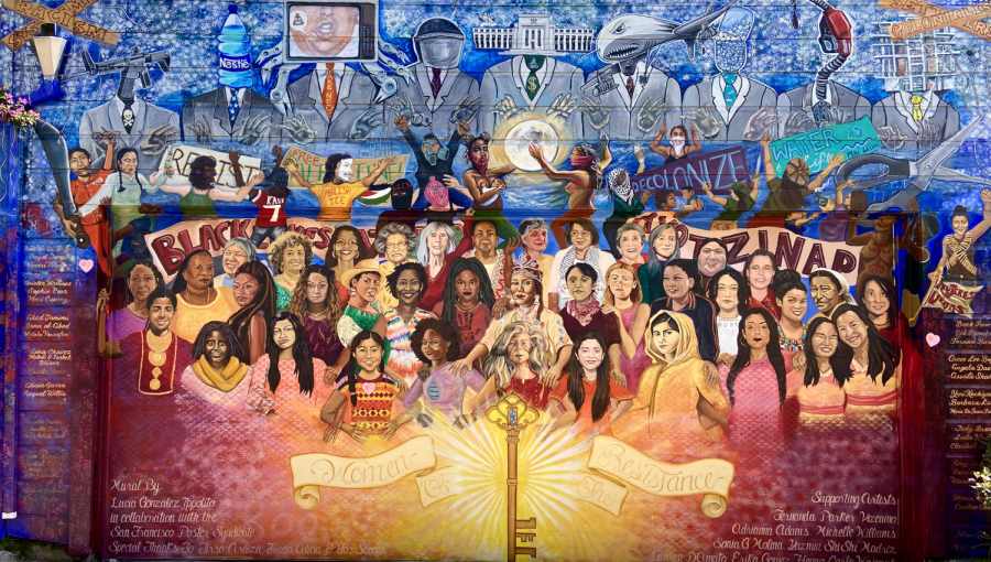 The Women of the Resistance mural, found in Balmy Alley in San Francisco, Calif., depicts women activists around the world uniting. The artists of this mural are Adriana Adams, Erika Gomez-Henao, Sonia Molina, Michelle Rios, and Yasmine Madriz.