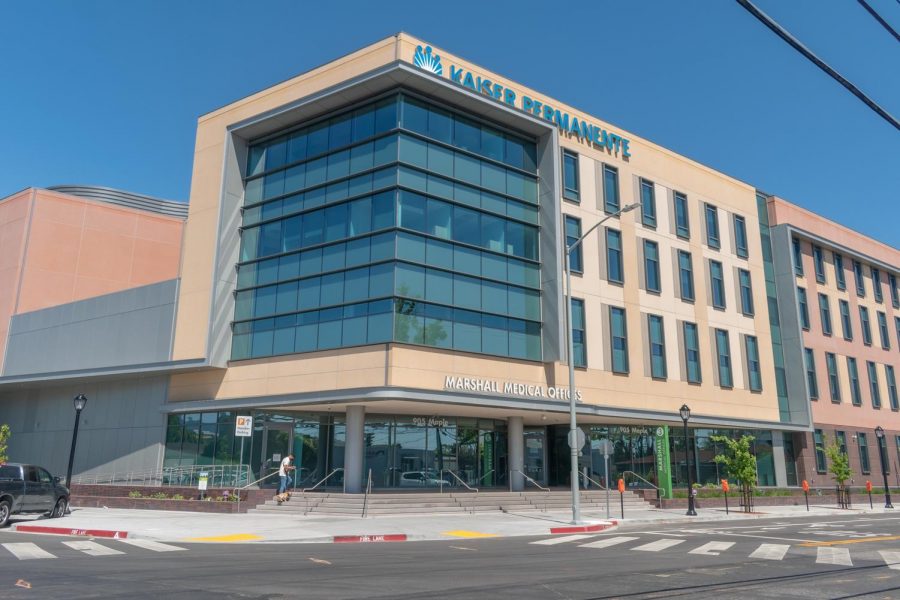 Kaiser Permanente is preparing to open its new Marshall Medical Offices in Redwood City. The building is located in the center of the campus.