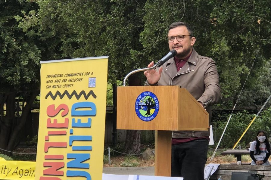 David Campos, Vice Chair of the Democratic Party, describes his history as an immigrant and encourages, “When you see injustice against one person make sure you speak up because injustice against one is injustice against all of us.”
