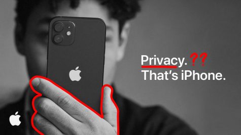 Apple promotes privacy through a video advertisement. Photo illustration by Josh Barde, original image, Privacy on iPhone / Apple/ youtube.com/apple / CCS-BY-SA