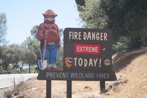 Smokey Bear, a symbol of the fight against fire, warns that fire danger may arise.
