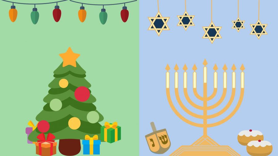 Two+commonly+celebrated+holidays+in+December+are+Christmas+and+Hanukkah.+Both+have+their+own+unique+traditions.