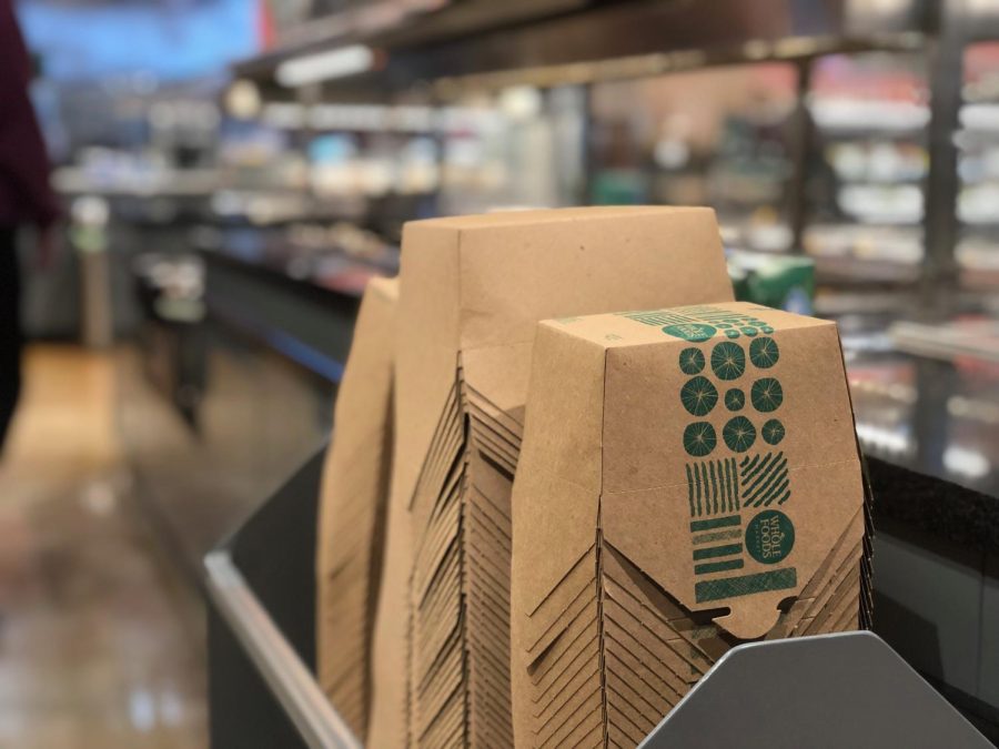 The boxes used for prepared food at Whole Foods are made of compostable materials.