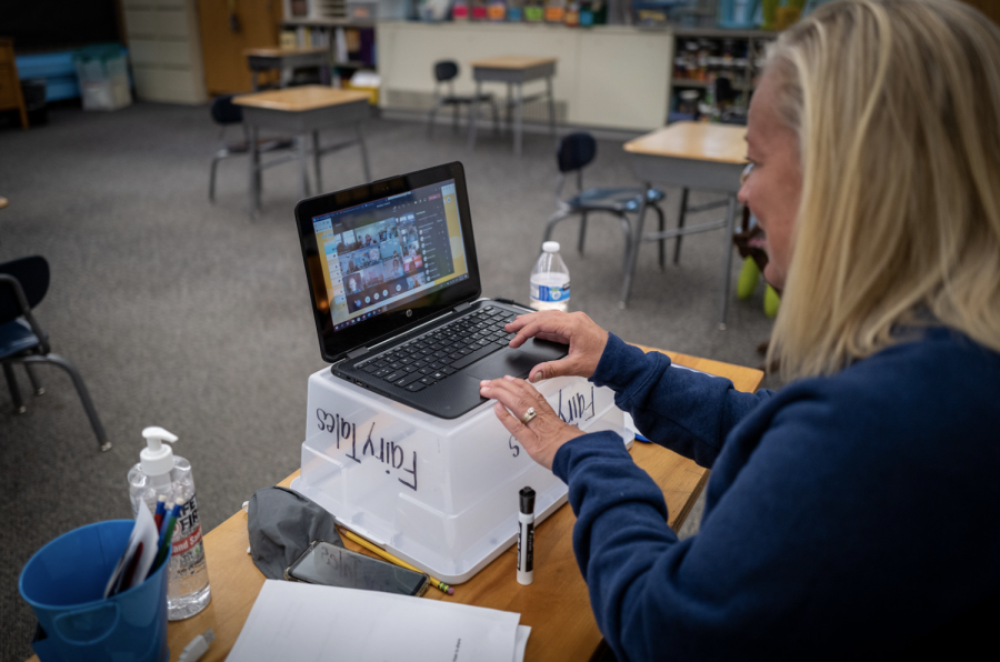 A teacher leads a zoom class – a responsibility many Bay Area teachers may need to take on due to student absences.

At least a quarter of my students has missed the better part of a week,” said Sequoia teacher Edith Salvatore. 