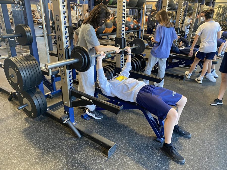 Carlmont’s 0 period weight training class has 14 female students and 19 male students, the largest number of girls in one weight training class in the history of the school, according to Carlmont weight training teacher David Heck.