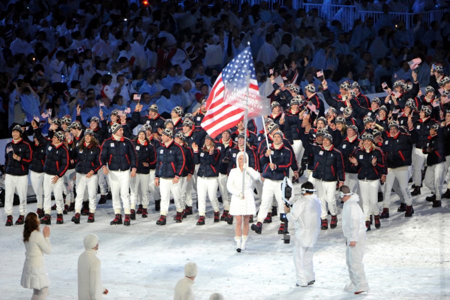 Team USA participates in the Parade of Nations at the 2010 Winter Olympics as part of the opening ceremony, a tradition that officially starts the competition.