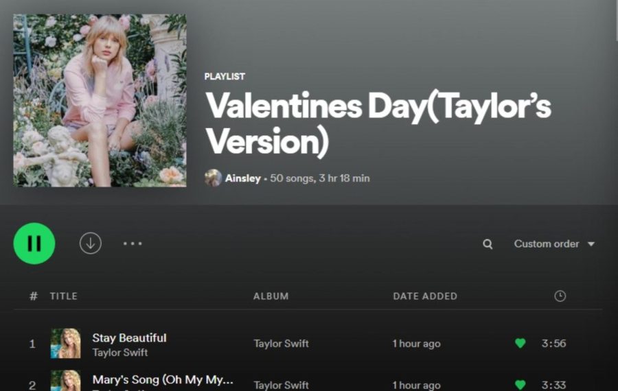 A playlist full of Taylor Swifts songs best suited for celebrating Valentines Day.