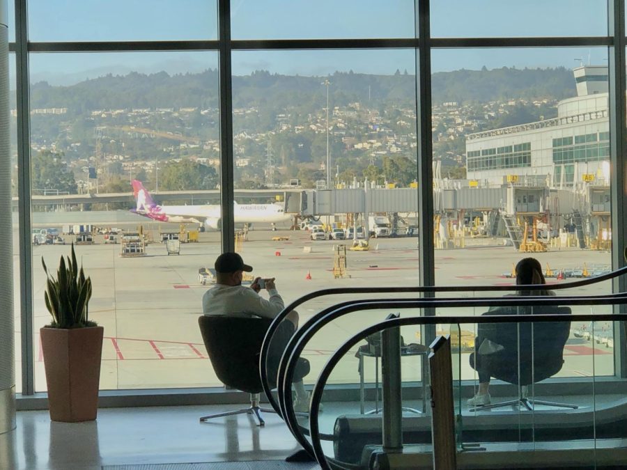 Many travelers will lounge around the SFO airport while waiting for their flights this spring break.