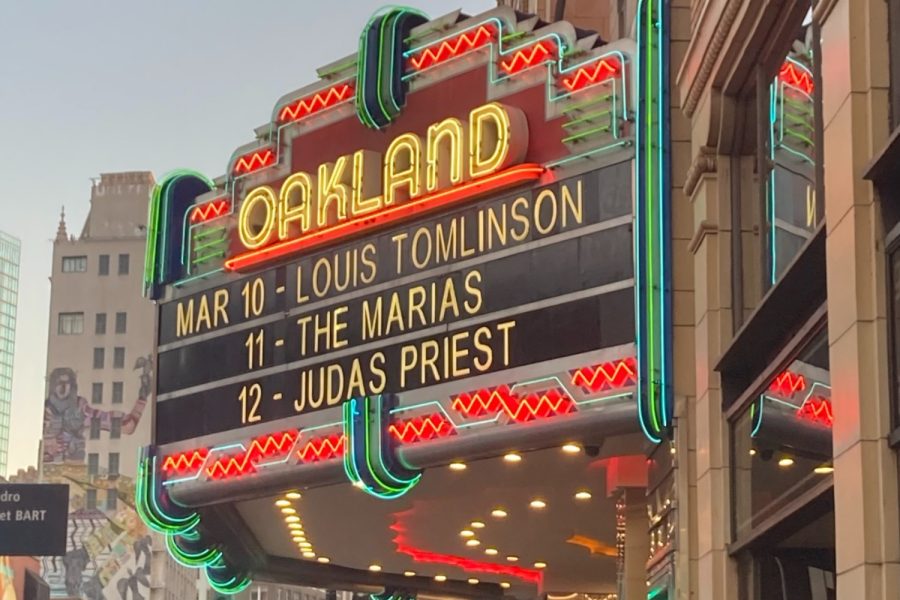 A+marquee+outside+the+Fox+Theater+in+Oakland+on+March+10th.+