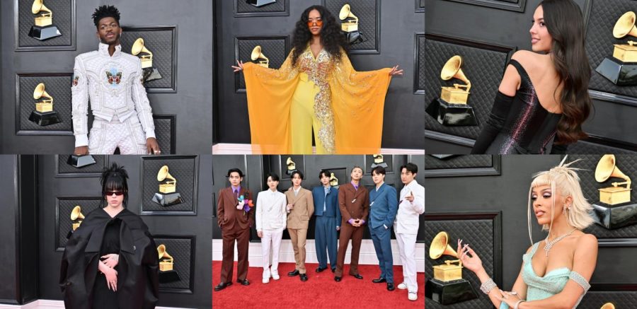 The+64th+annual+Grammy+Awards+had+many+greatly+anticipated+performances+and+awards.+Performers+including+BTS+and+Olivia+Rodrigo+took+to+the+stage+and+blew+away+the+audience.