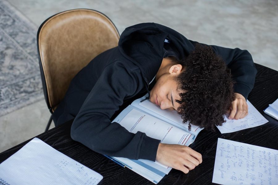 Students are constantly exhausted due to copious amounts of homework. 