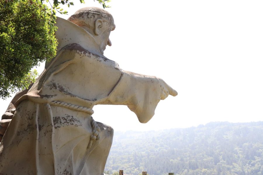 The+statue+of+Junipero+Serra+stands+as+a+permanent+glorification+of+colonists.