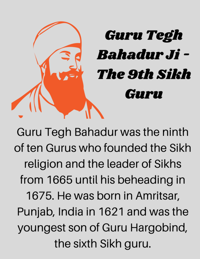 Guru Tegh Bahadur ji, the ninth Sikh guru (spiritual teacher).