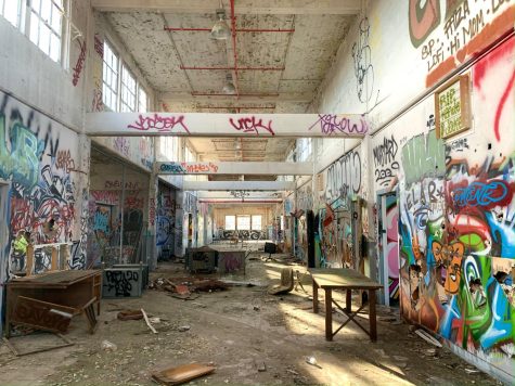 The ruins of a section of Mare Island Naval Shipyard lay covered in bright graffiti and broken furniture. Mare Island was the first United States Navy base established on the Pacific Ocean, opening in 1862. Despite being completely closed down by 1996, it remains a popular spot for urban exploration. 