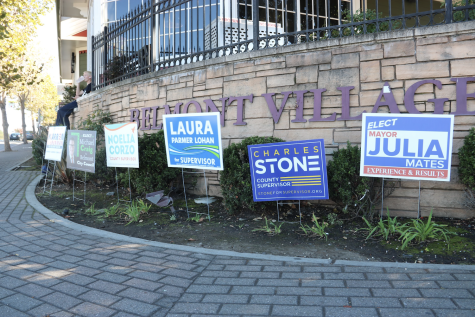 Candidates for the upcoming Bay Area council elections put up signs to gain voters.