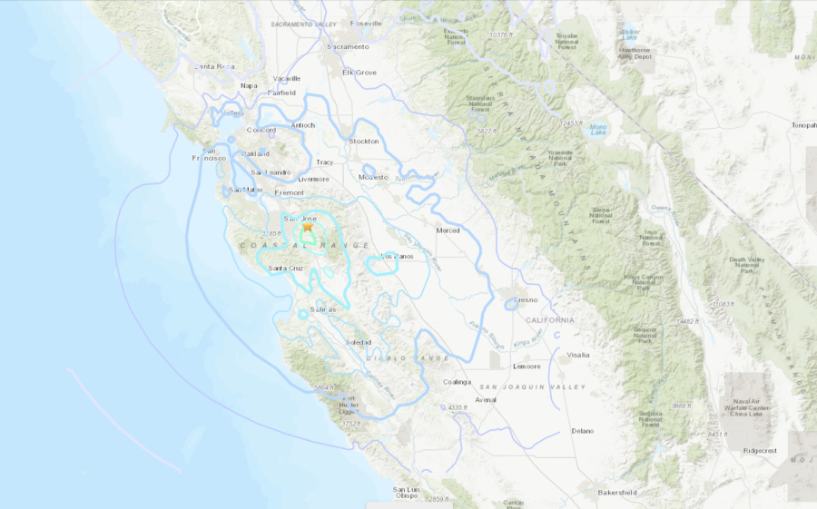 The US Geological Surveys map of the 5.1 magnitude earthquake.
