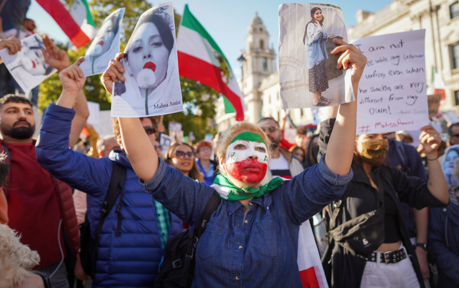 Protests showing solidarity for Iran and its people have emerged all around the world in response to Mahsa Aminis death. Here, several hundred protesters take to Parliament Square in London to stand in support of Iranians struggling for personal, political, and religious freedom.