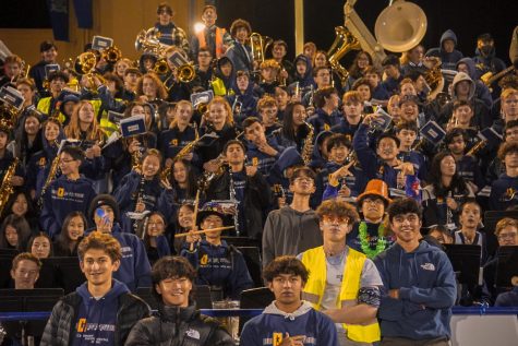 Pep band performs in the final home game of the year.