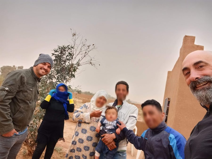 John Becker, pictured on the right, helps a family in Morocco on an agricultural project. 