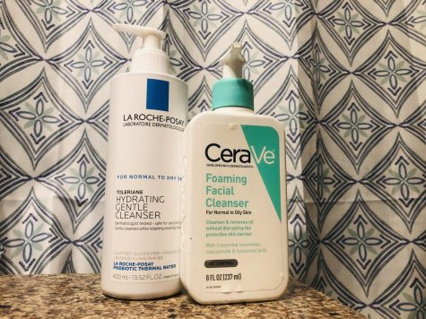 Skin care products CeraVe and La Roche-Posay.
