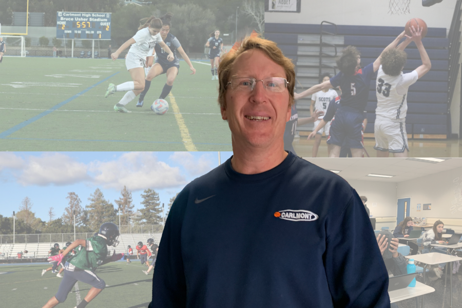 Carlmonts athletic director Patrick Smith works to get students involved with all aspects of Carlmont athletics, whether on the field or on the sidelines.