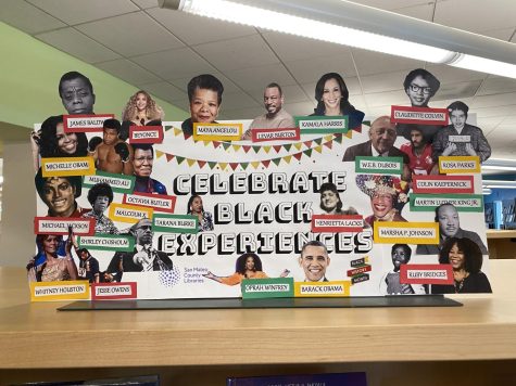 A display at the San Carlos Library celebrating modern Black figures. Many of these modern figures may be excluded from the AP African American Studies curriculum.