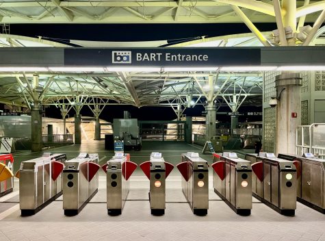 The turnstiles at BARTs Millbrae Station allow passengers with tickets to enter and exit. BARTs new Homeless Action Plan works on improving the aspects of a riders experience and helping with the overall homelessness crisis in the Bay Area.