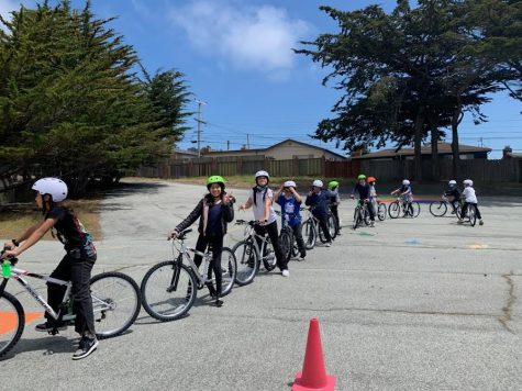 Students at Sunshine Gardens Elementary learn more about how to ride their bikes.